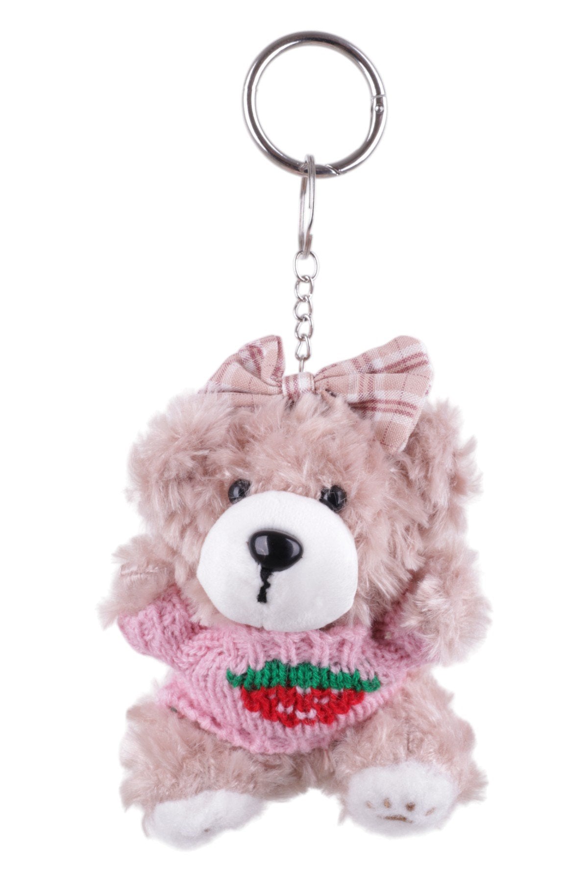 Tatlı Peluş Ayıcık Charm – Pembe Kazaklı Sevimli Tasarım