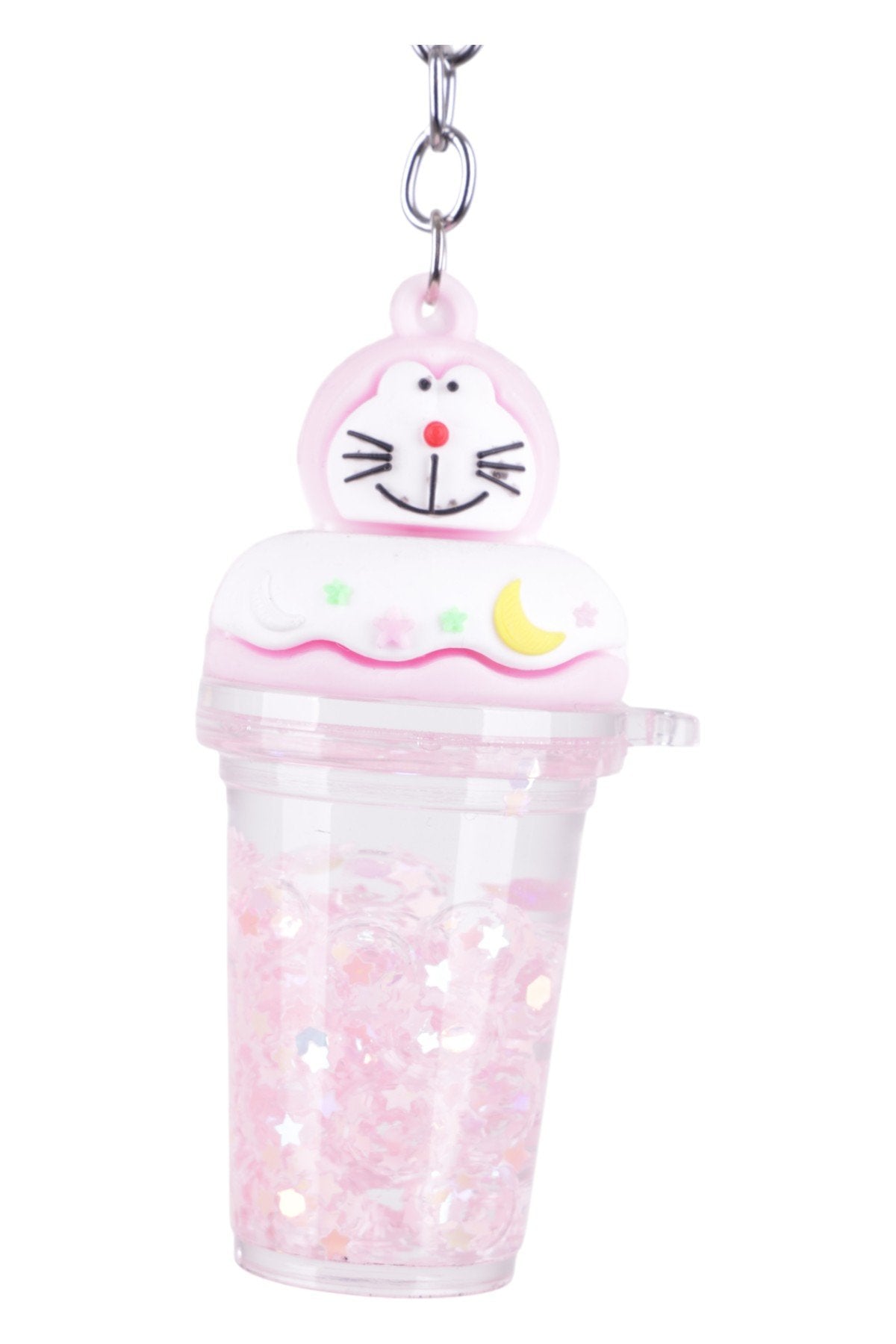 Sevimli Kedi Figürlü Pembe Bardak Charm