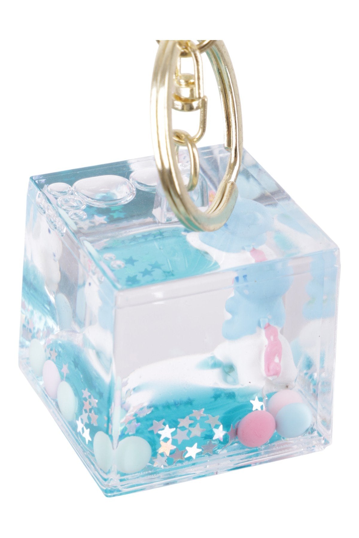 Sevimli Dinozor Figürlü Sıvılı Şeffaf Charm