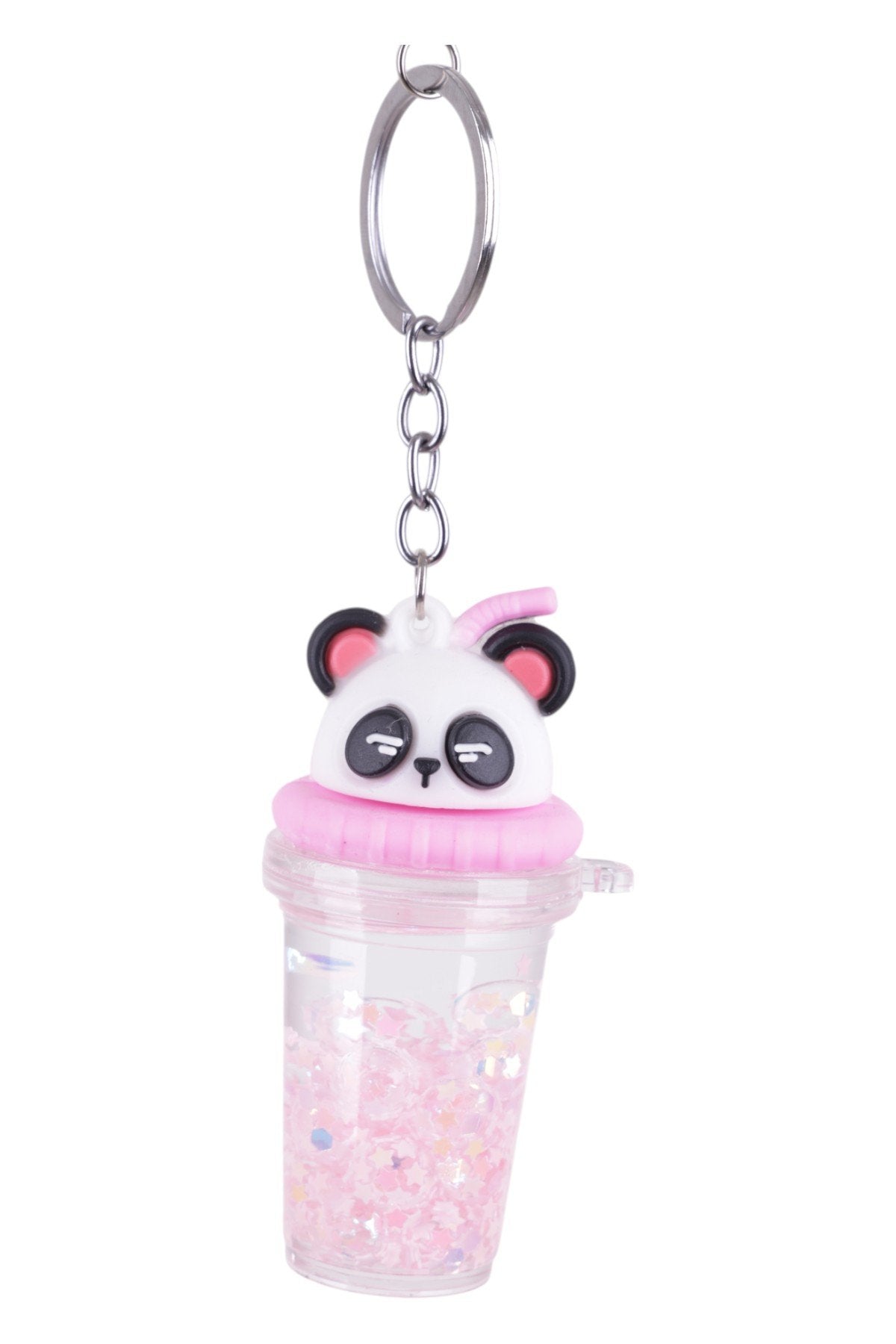 Sevimli Panda Sulu Bardak Charm – Renkli Simli Tasarım