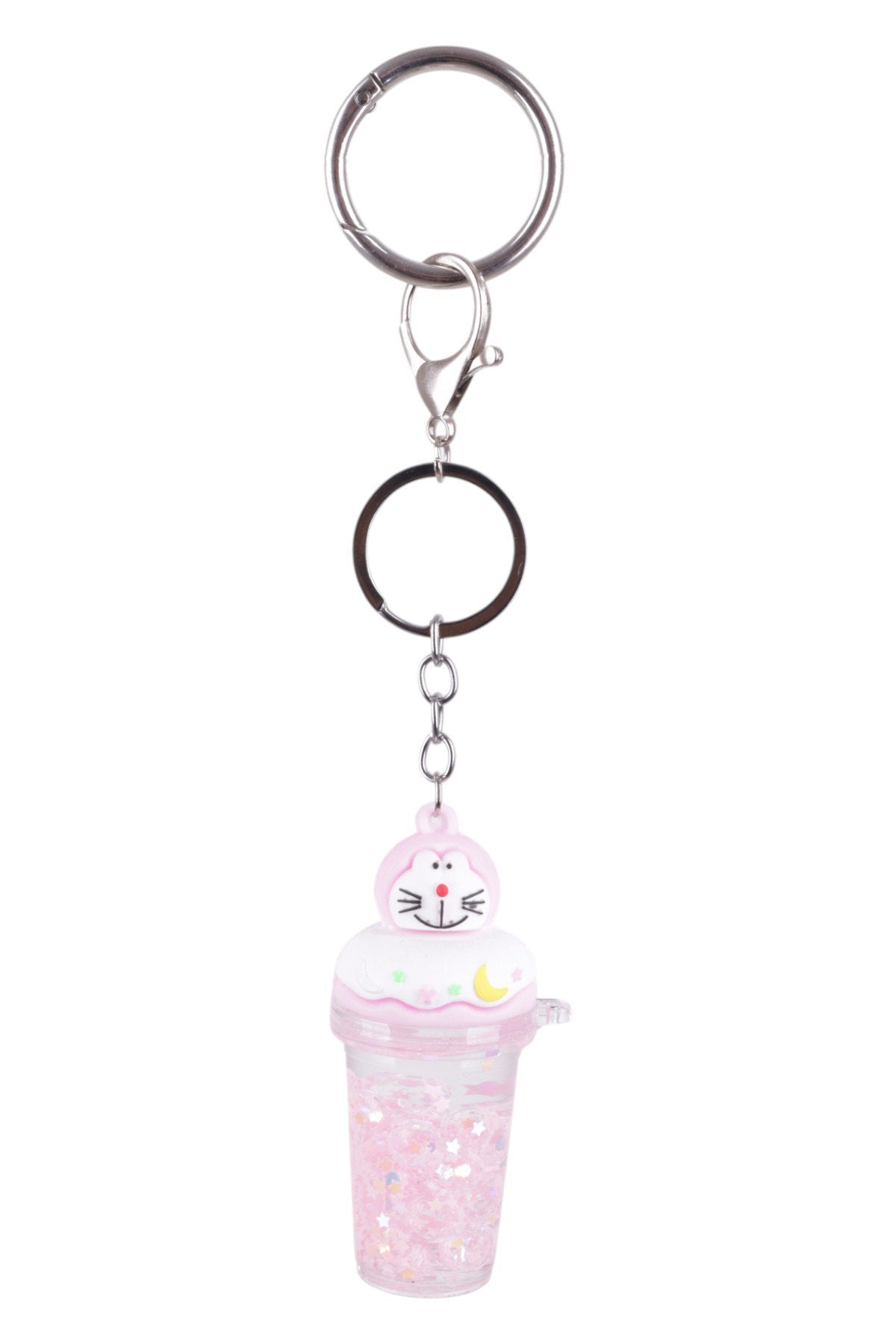 Sevimli Kedi Figürlü Pembe Bardak Charm