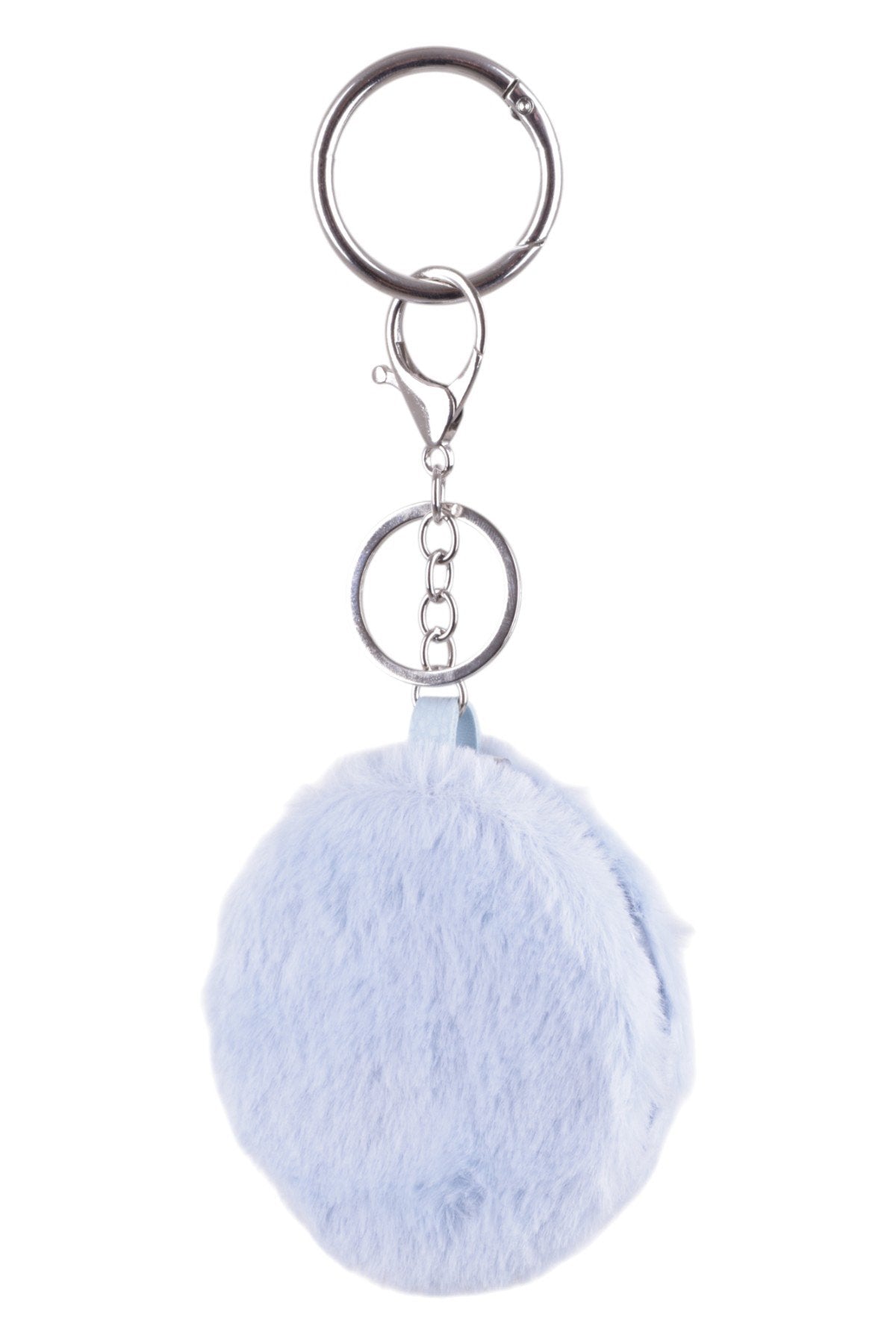 Aynalı Yumuşak Peluş Mavi Ponpon Charm