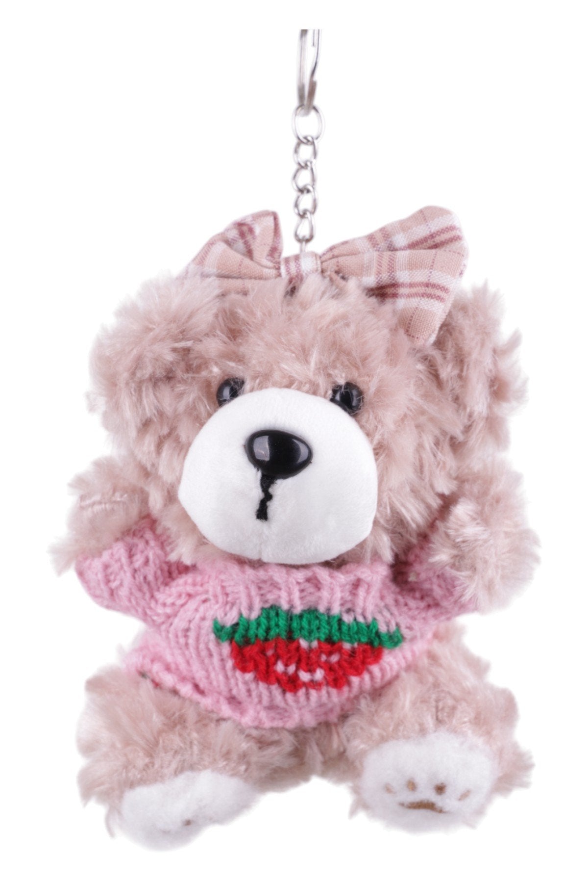 Tatlı Peluş Ayıcık Charm – Pembe Kazaklı Sevimli Tasarım