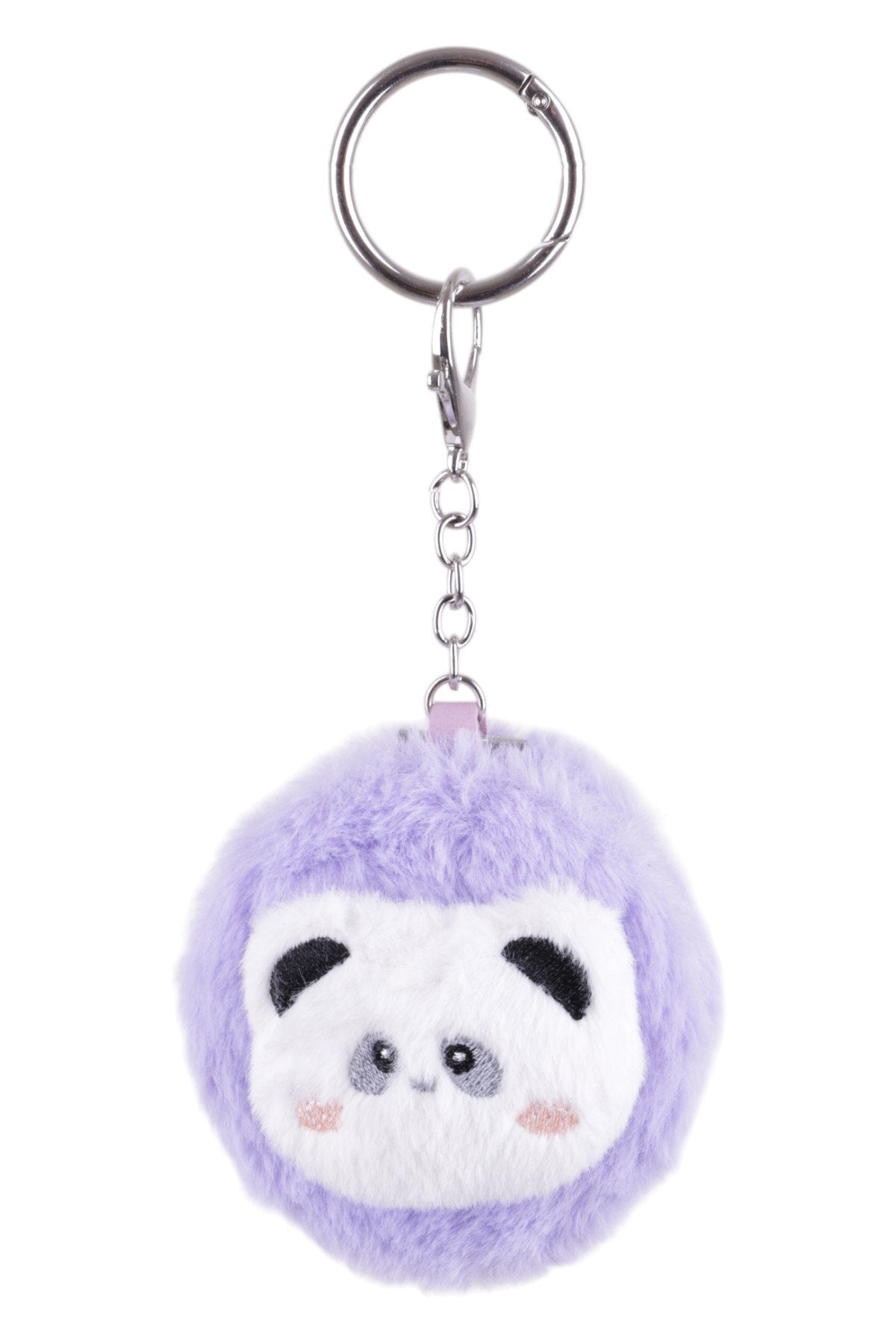 Aynalı Sevimli Mor Peluş Panda Charm – Yumuşacık ve Şık Aksesuar