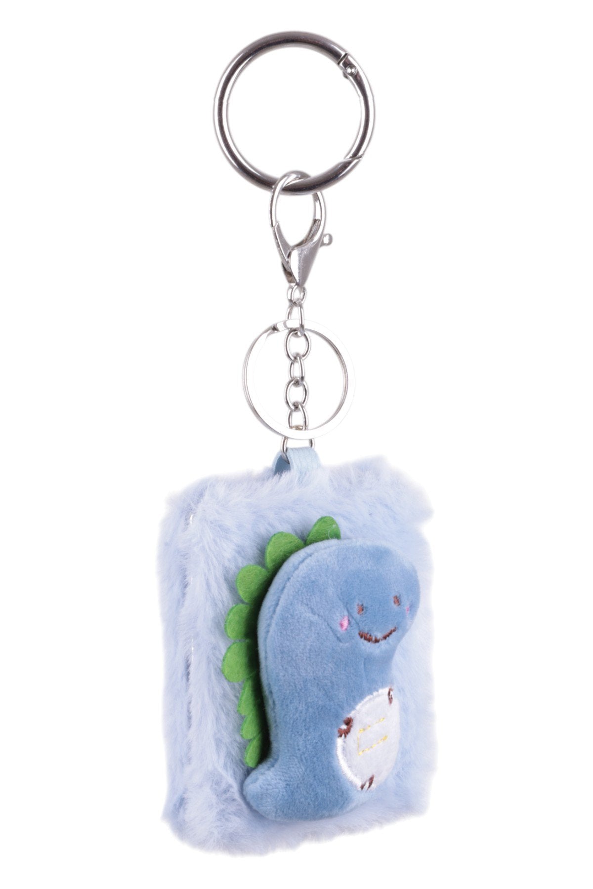 Aynalı Sevimli Peluş Dinozorlu Charm – Yumuşak ve Eğlenceli Tasarım