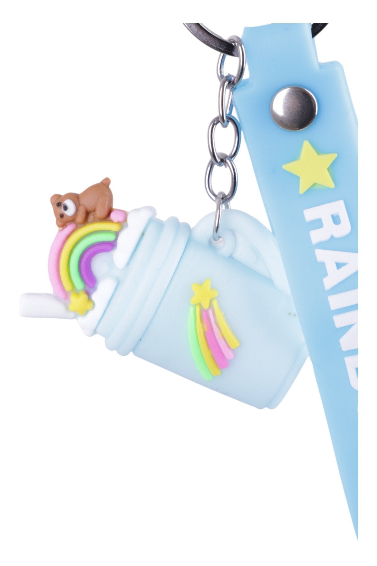 Sevimli Gökkuşağı Temalı Soft Mavi Charm