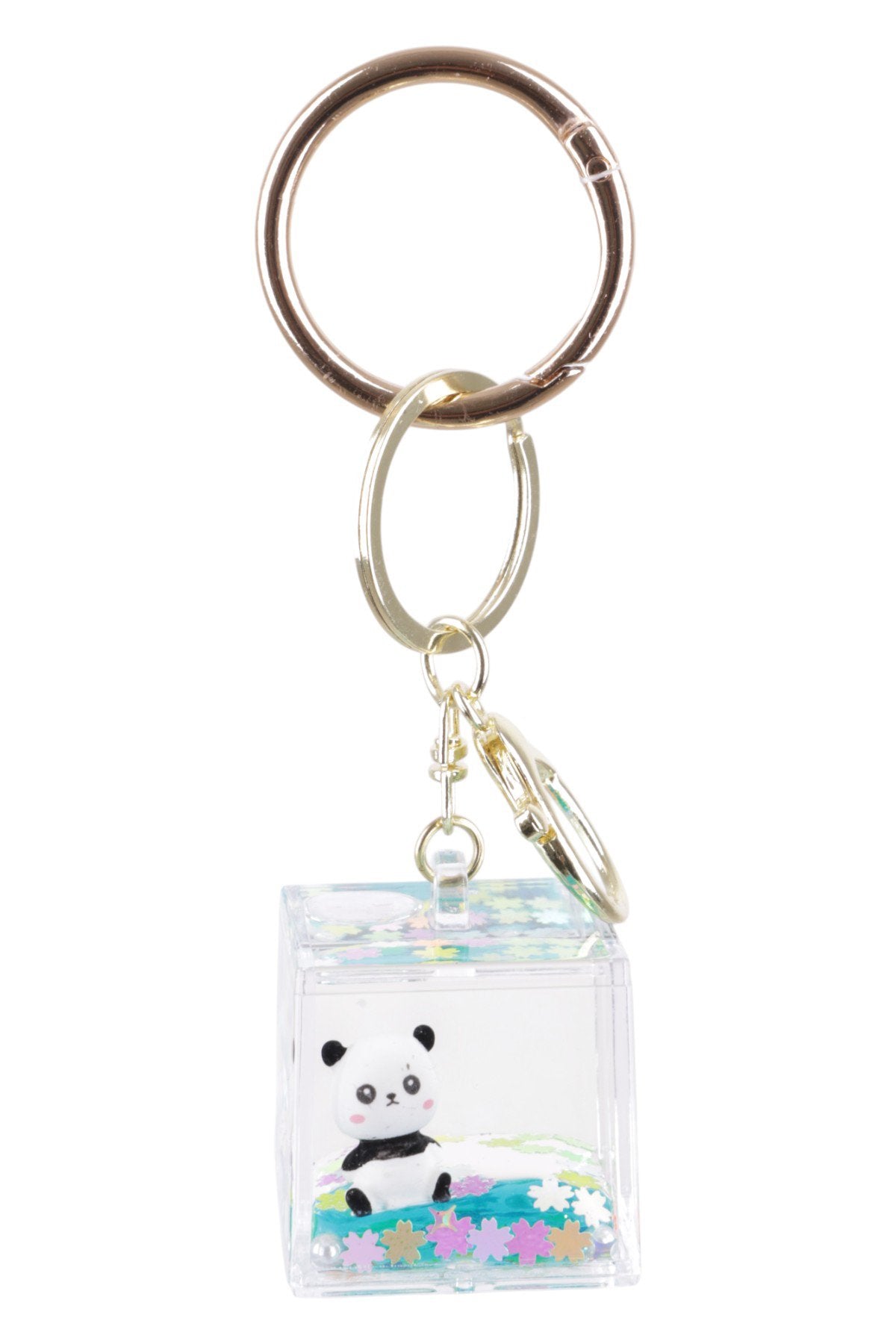 Sevimli Panda Figürlü Şeffaf Küp Charm