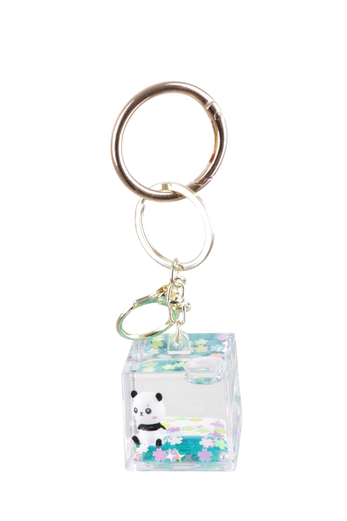 Sevimli Panda Figürlü Şeffaf Küp Charm