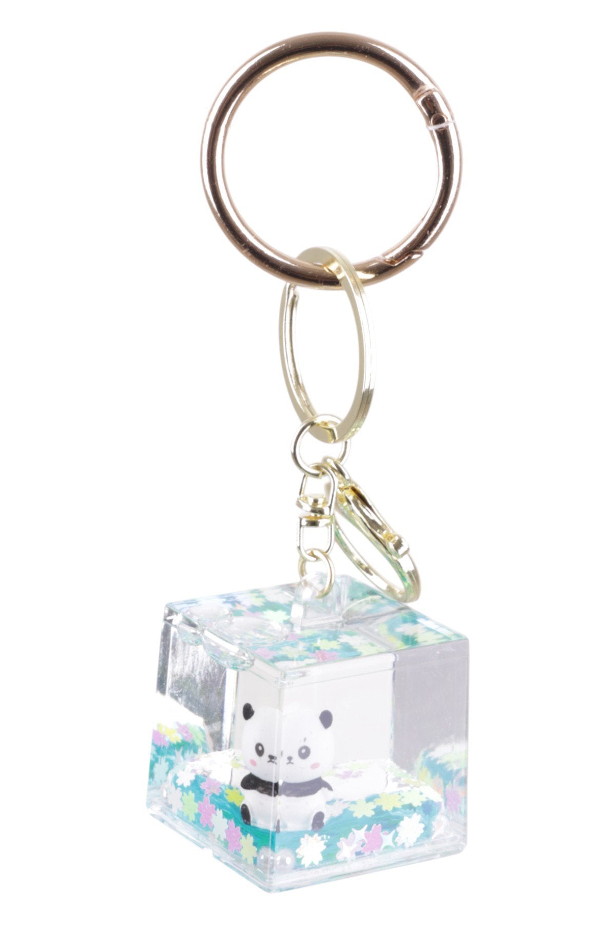 Sevimli Panda Figürlü Şeffaf Küp Charm