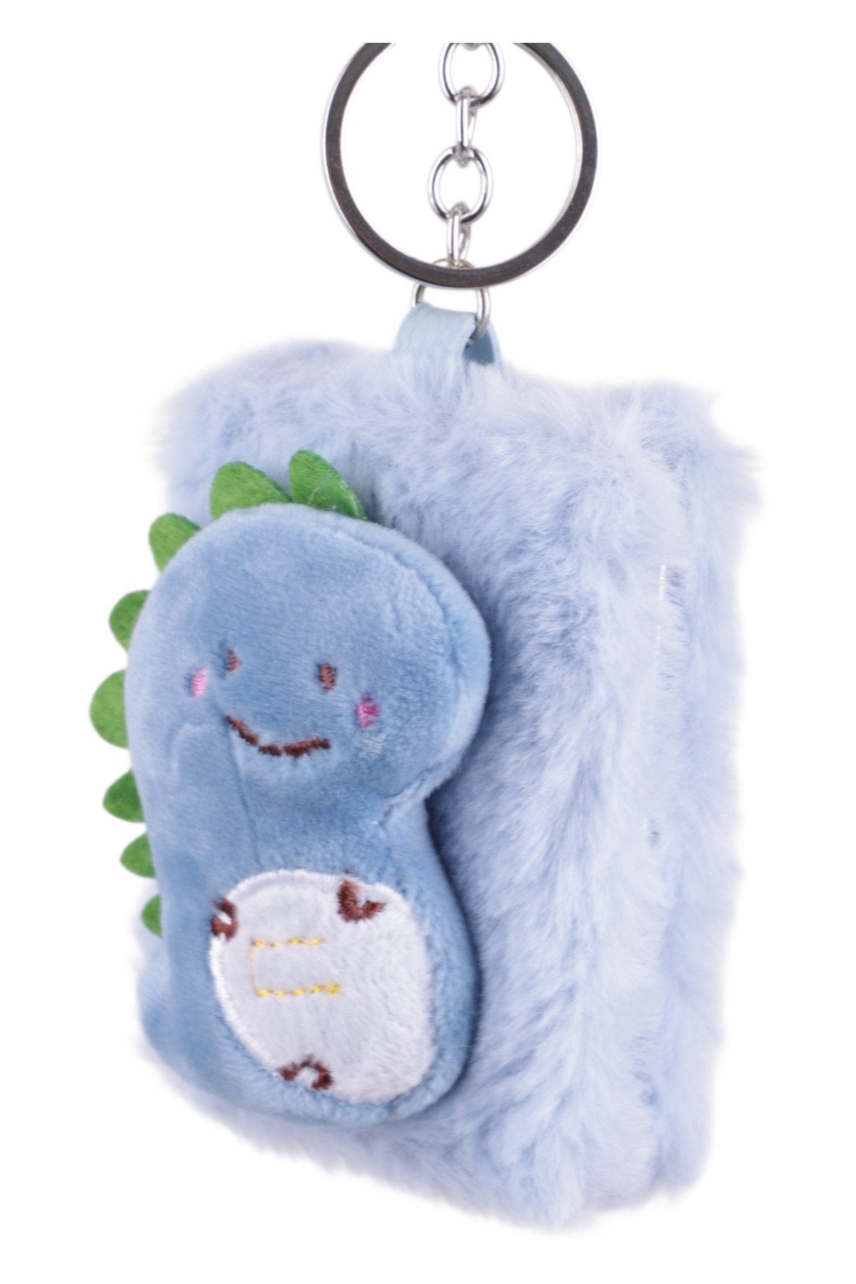 Aynalı Sevimli Peluş Dinozorlu Charm – Yumuşak ve Eğlenceli Tasarım