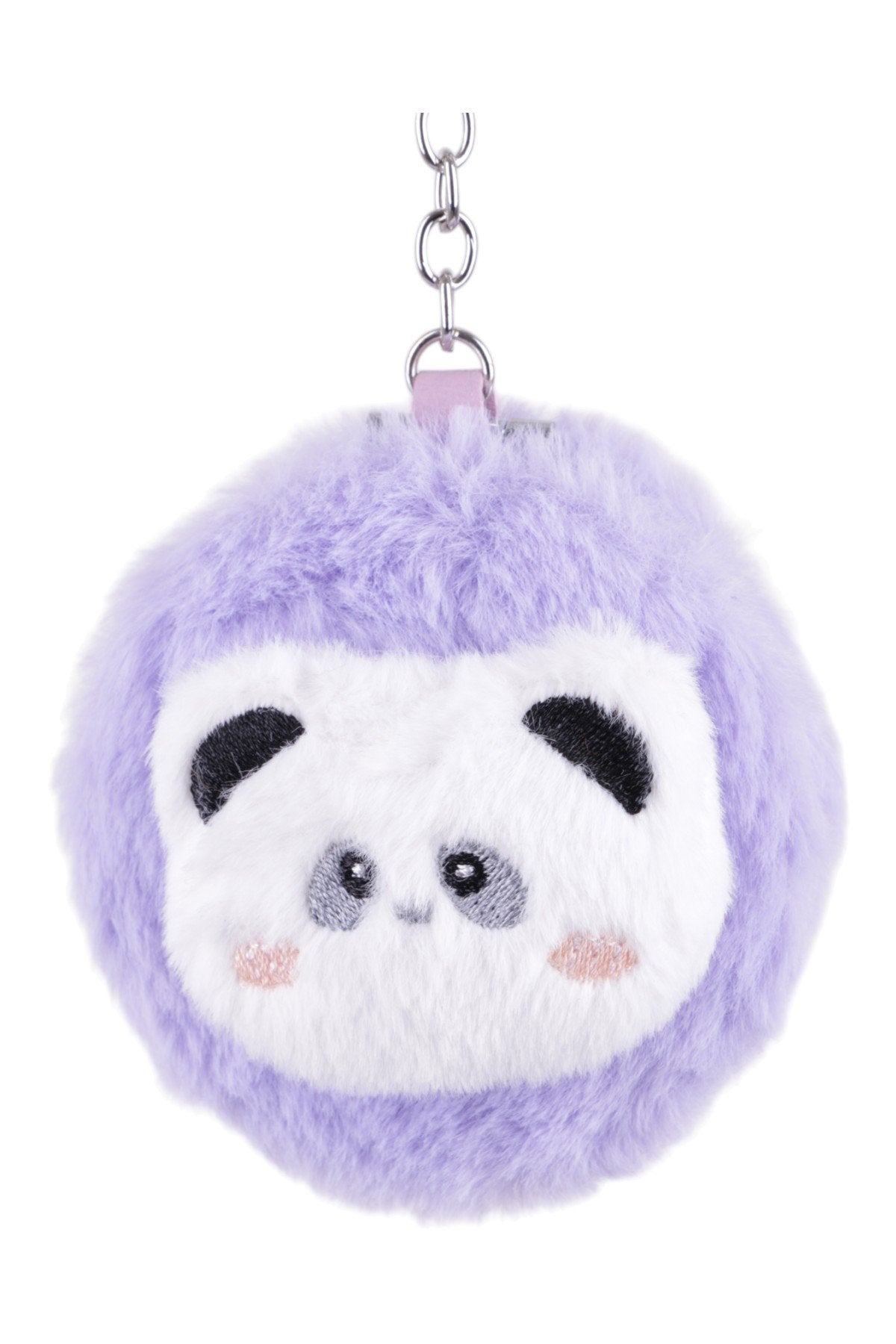 Aynalı Sevimli Mor Peluş Panda Charm – Yumuşacık ve Şık Aksesuar
