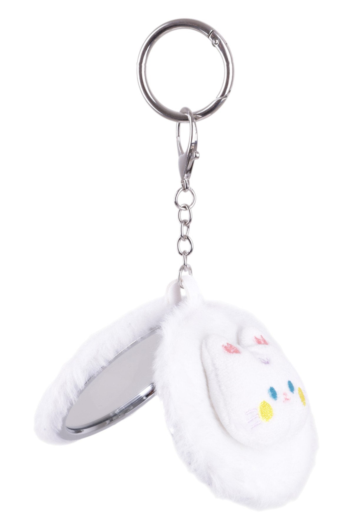 Aynalı Sevimli Peluş Kedi Figürlü Charm