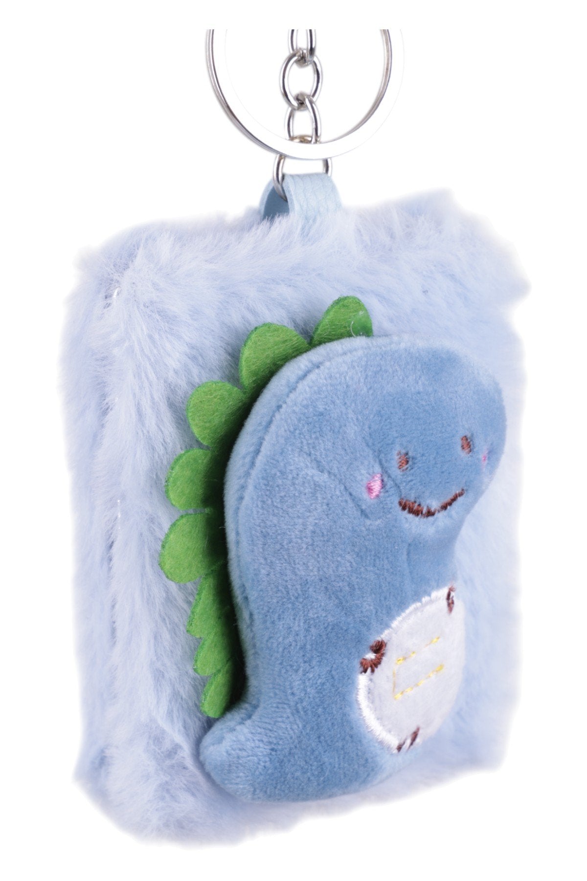 Aynalı Sevimli Peluş Dinozorlu Charm – Yumuşak ve Eğlenceli Tasarım